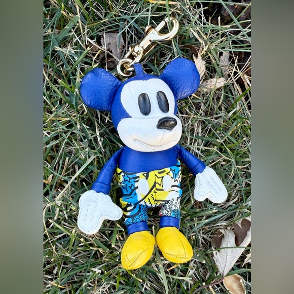 Coach Blue and Yellow Cartoon Character key ring